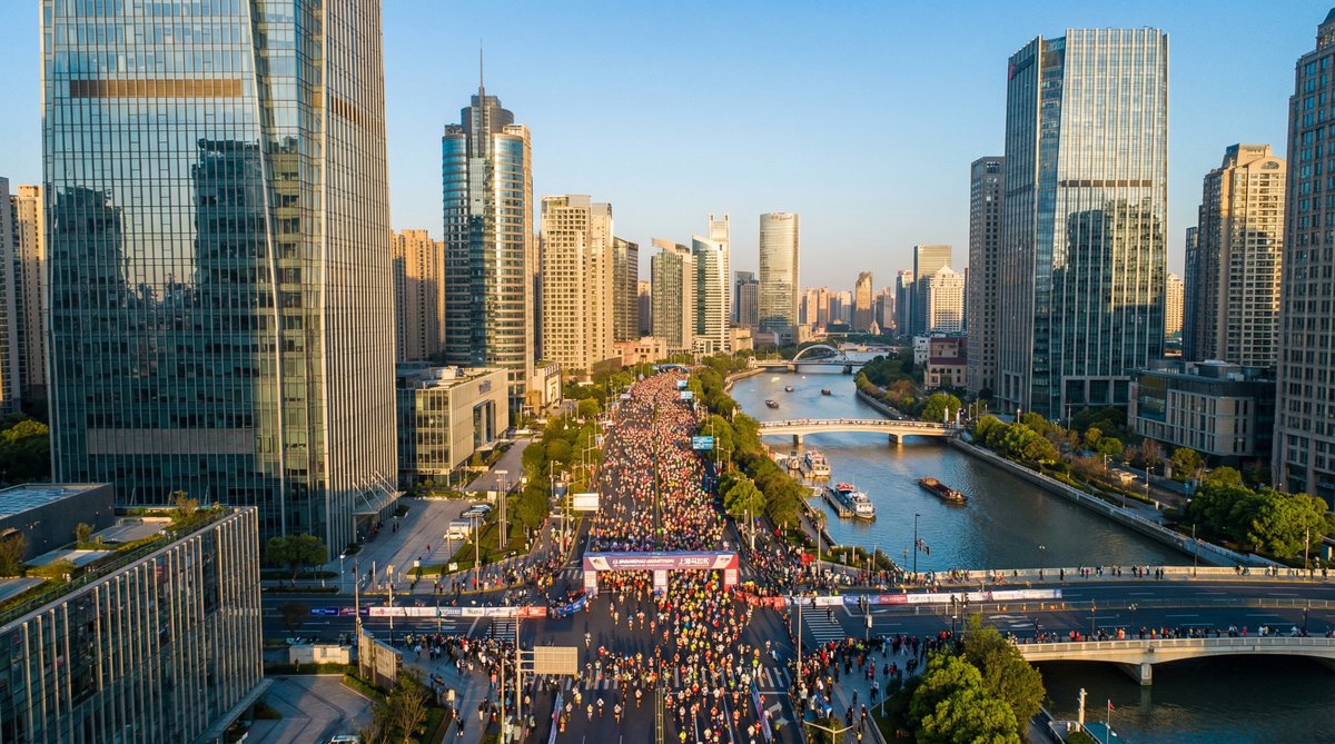 黑丝城市马拉松航拍视频